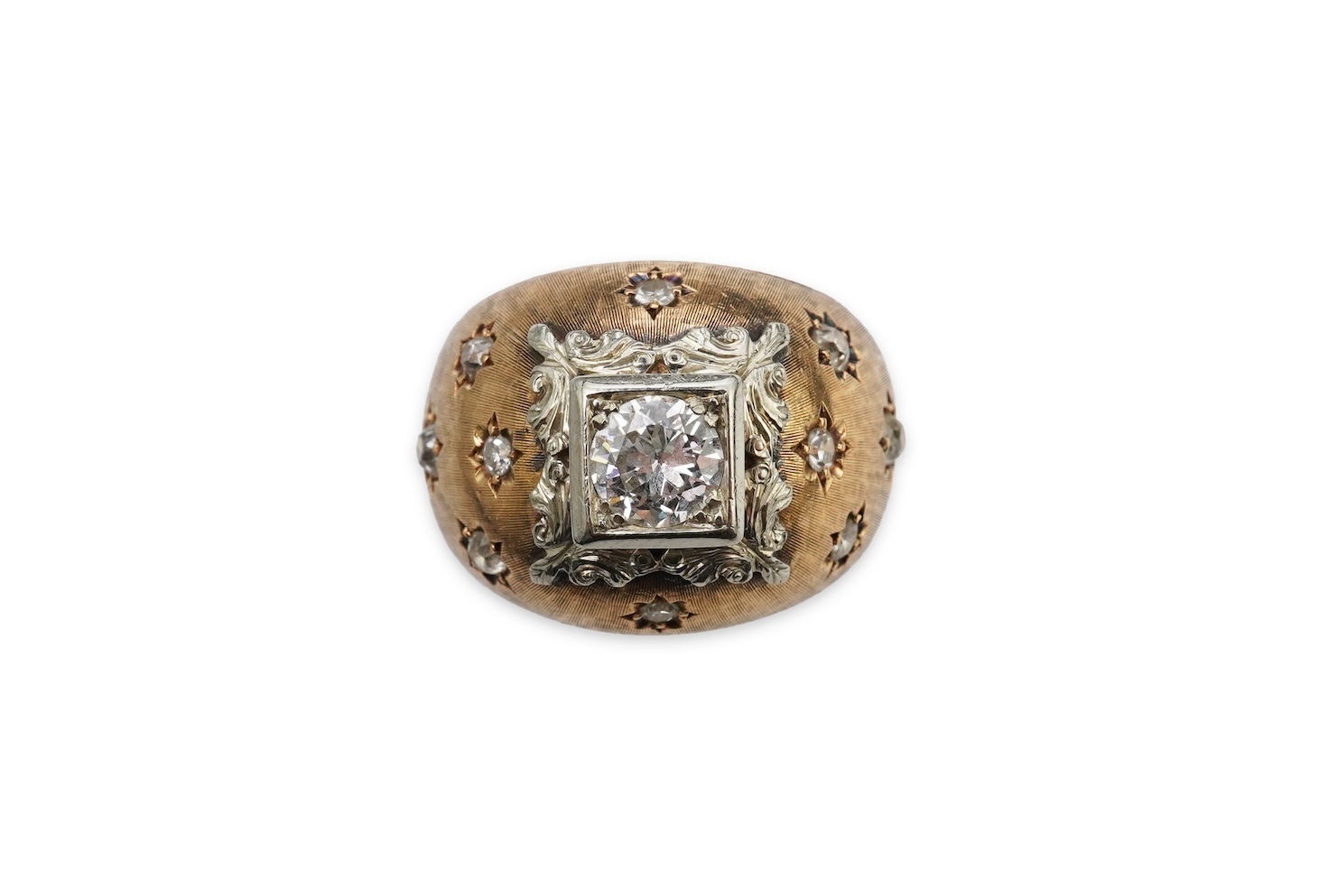A diamond cocktail ring, mid 20th century